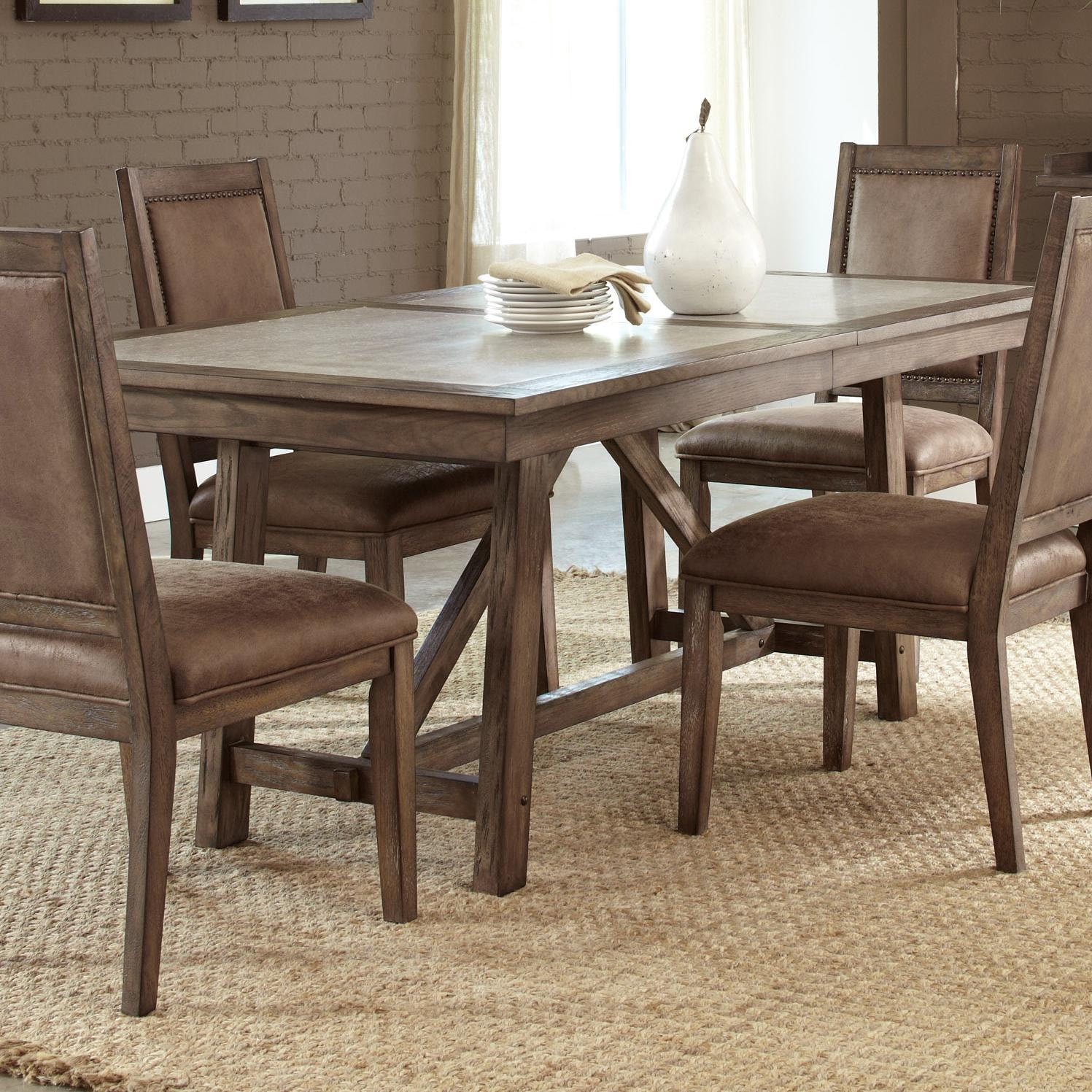 liberty furniture stone brook casual cement top trestle table kitchen plans set island liberty furniture stone brook casual cement top trestle table kitchen plans set island